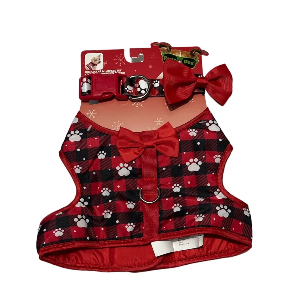 New Party Dog 2 Piece Set /Size L/Dog Collar &Harness Set 🐶🐾🦴 - Picture 1 of 3